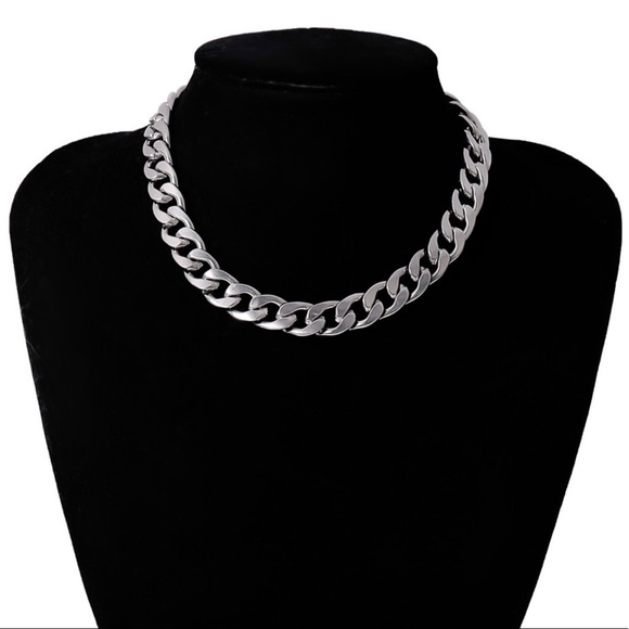 Stainless Steel Cuban Link Fashion Choker - Picture 2 of 5